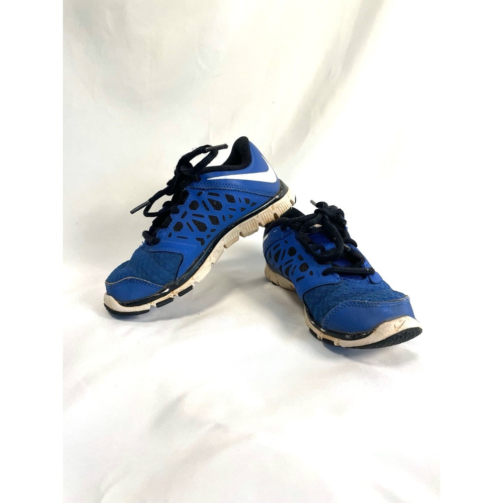 NIKE FLEX 2015 RUN‎ YOUTH BOYS BLUE BLACK WHITE ATHLETIC SHOES SIZE 11Y RUNNING